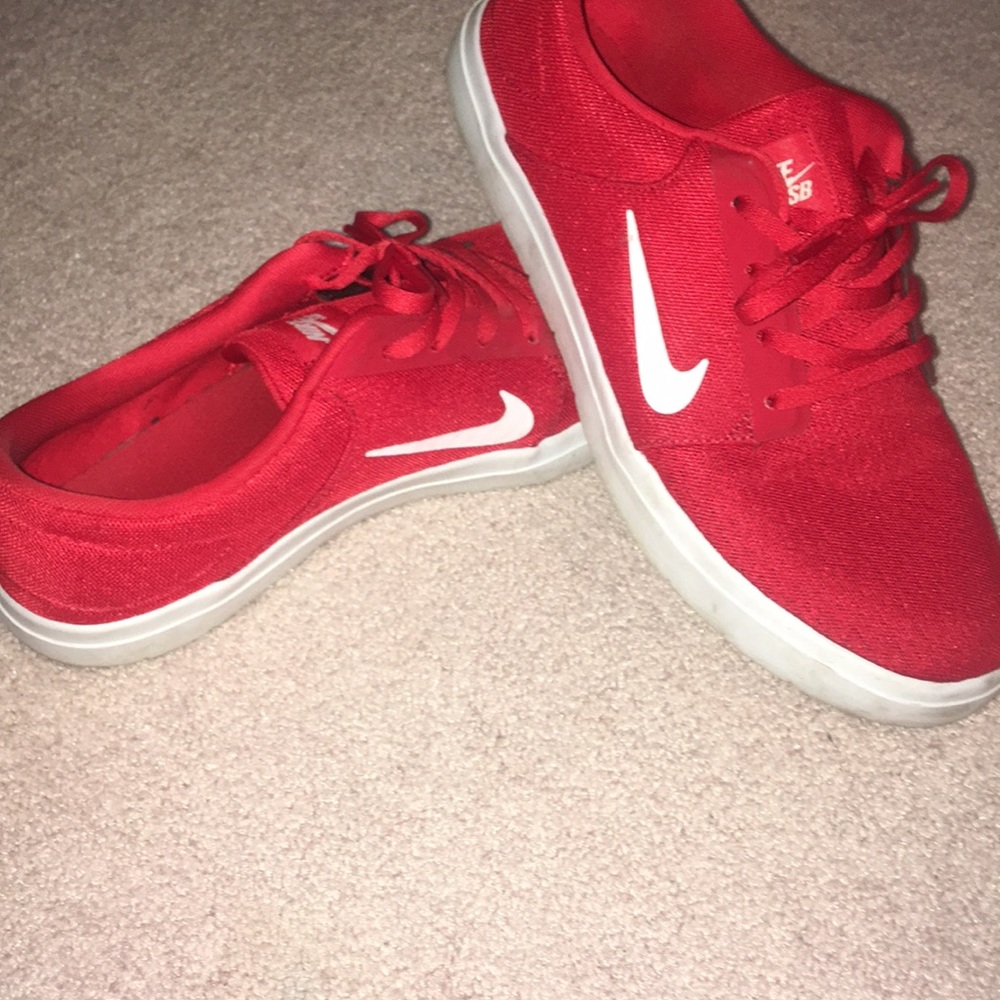 Men’s red Nike SB shoes
